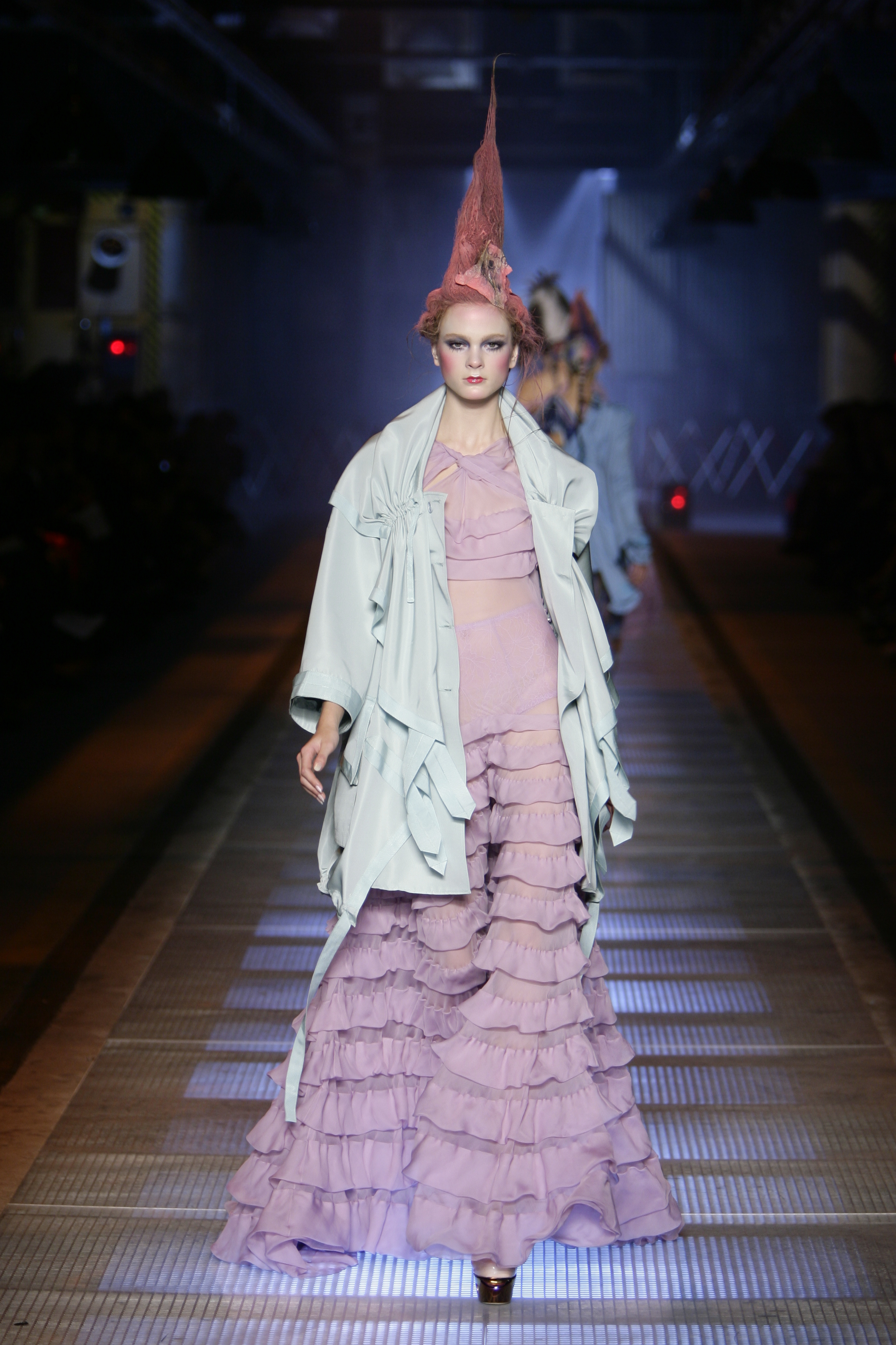 A model on the runway at John Galliano's spring 2009 show at Atelier de la Villette.