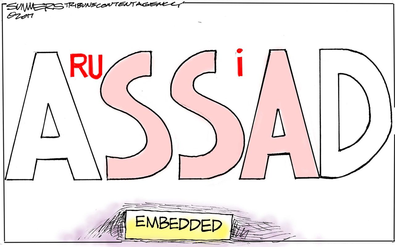 Political Cartoon International Russia Syria ally foreign policy Bashar al Assad