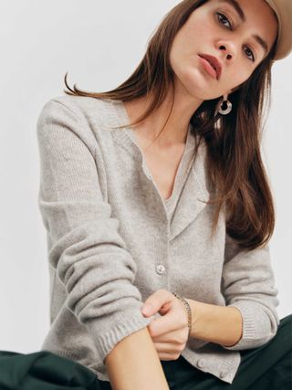 Clara Cashmere Crew Cardigan