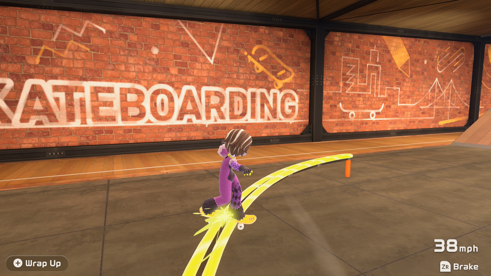 Player grinds on a rail while skateboarding in Nintendo Switch Sports Resort