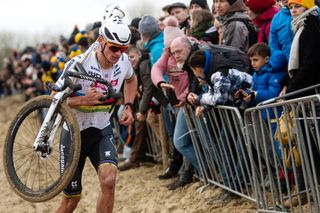 Mathieu van der Poel (Alpecin-Deceuninck) on his way to victory Thursday at X2O Trophy in Koksijde