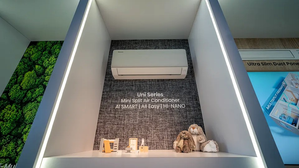 Hisense AI air conditioner being showcased at CES 2025