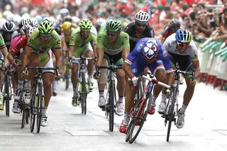 Nacer Bouhanni (FDJ) takes the win on stage 8 of the Vuelta a Espana