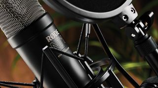 Close-up of the Røde Microphones NT1 5th generation microphone