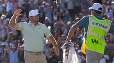Chris Gotterup celebrates winning the Phoenix Open 