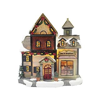 Moments in Time Christmas Village Building, Bed and Breakfast With Led Lights - Battery Operated (not Included) (8.5