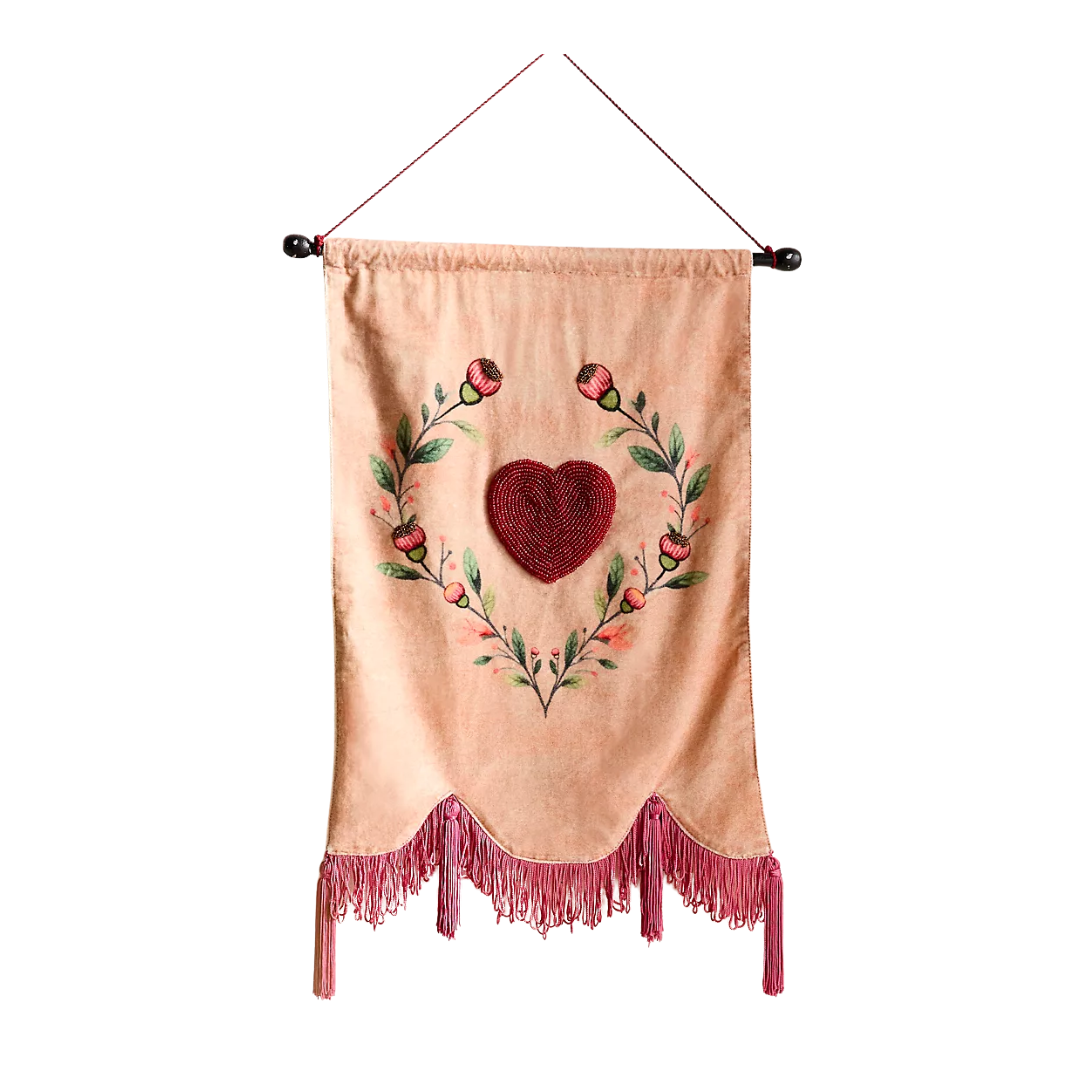 Terrain, Pink Heart Velvet Banner