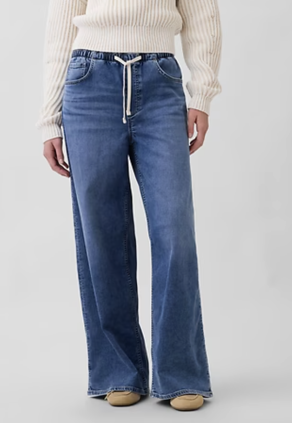Gap, Mid Rise Knit Easy Baggy Jeans
