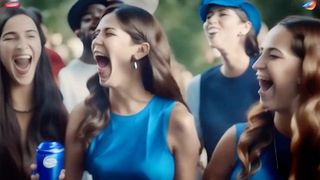 AI beer ad; girls in a summer BBQ drink beer and laugh
