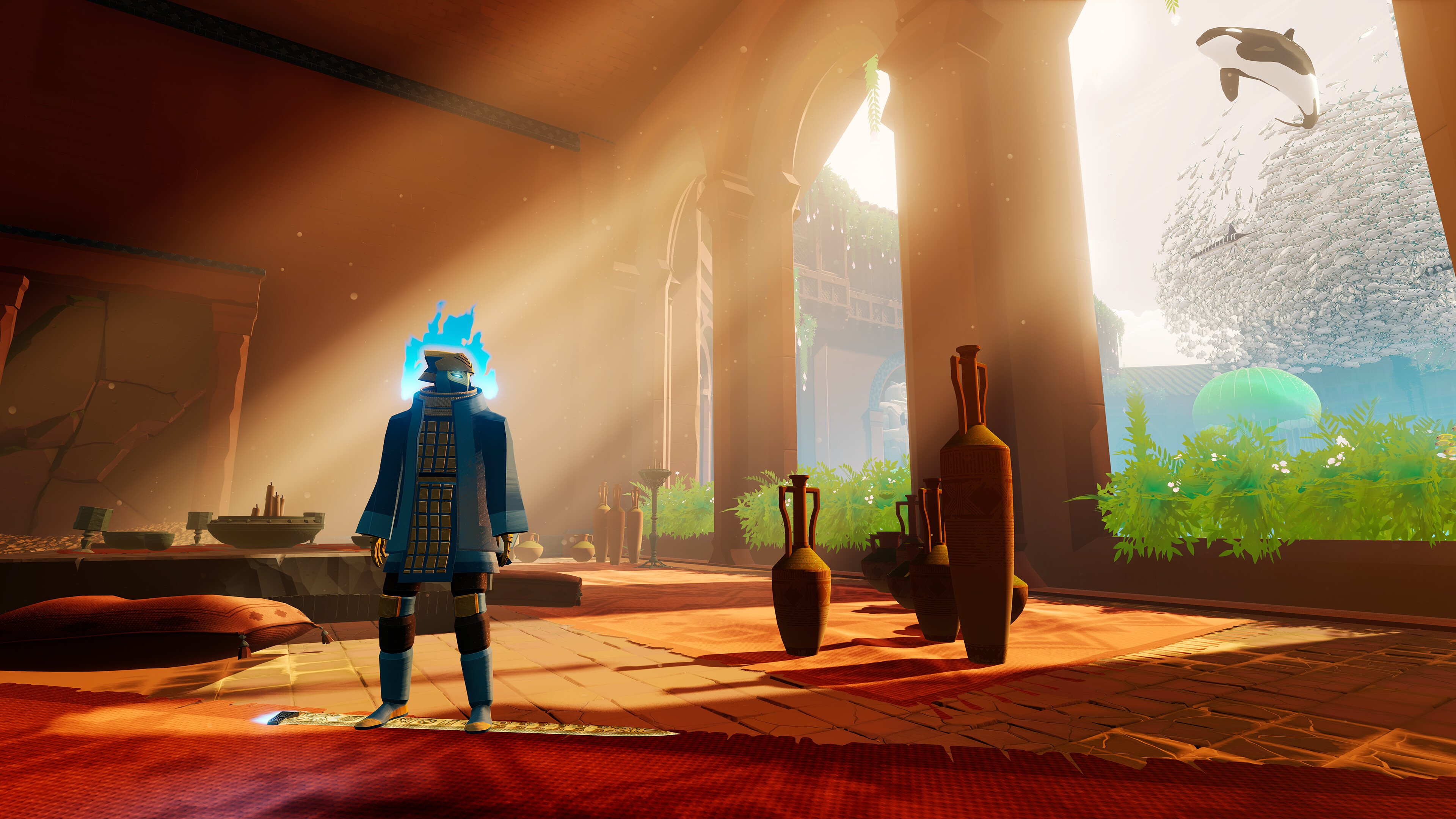 A promotional screenshot from Sword of the Sea.