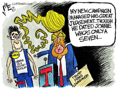 Editorial Cartoon U.S., Trump Campaign 2016