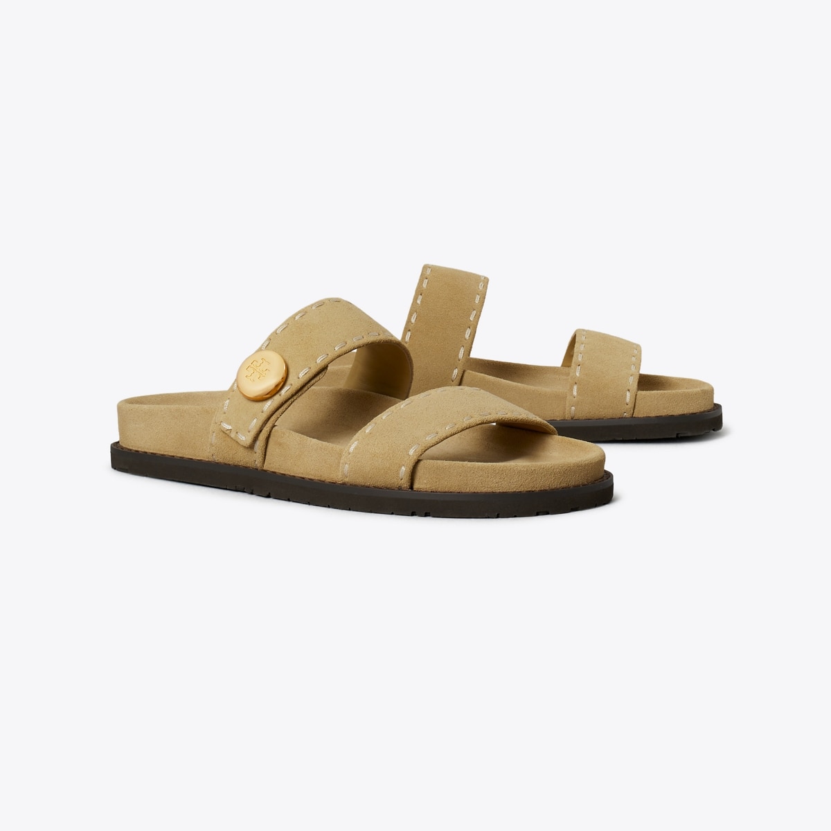 Romy Sport Slide in Beige, Size 8