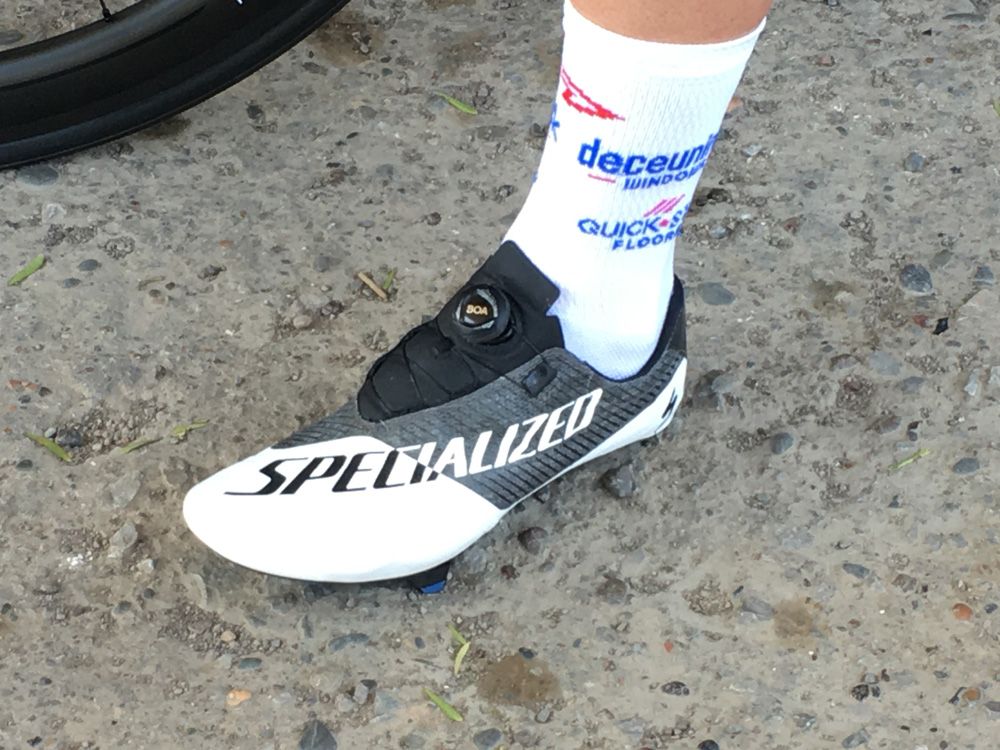 Deceuninck - Quick-Step&rsquo;s Remco Evenepoel and Iljo Keisse are wearing black and white version of the new shoe at the Vuelta a San Juan