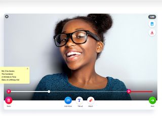 Smiling girl in Flipgrid video editing window