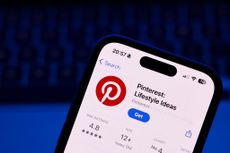 Pinterest app ready for download on a smartphone