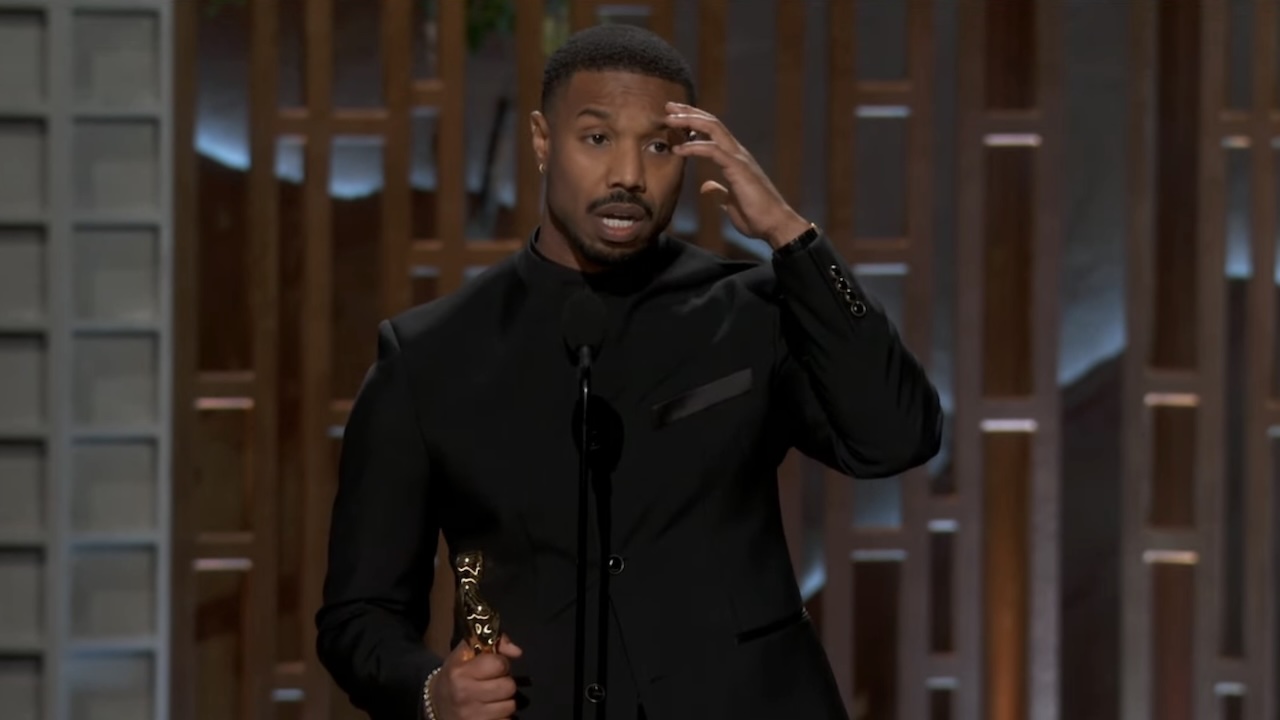 Michael B. Jordan accepting Best Actor Oscar