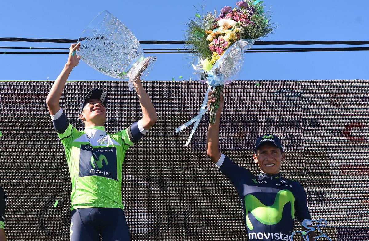 The Quintana brothers on the podium