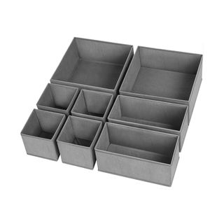 Gray fabric drawer dividers