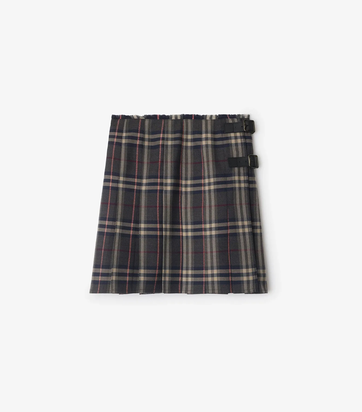 Burberry, Check Wool Mini Kilt in Fig/black Amethyst