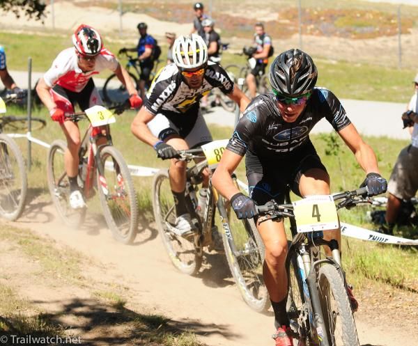 Sam Schultz (Subaru Trek) leading a select group
