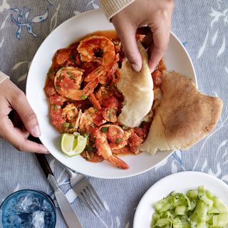 Ginger and Chilli Prawns with Pickled Cucumber