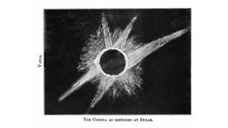 An illustration of the solar eclipse that occurred on Jan. 22, 1898 in India.