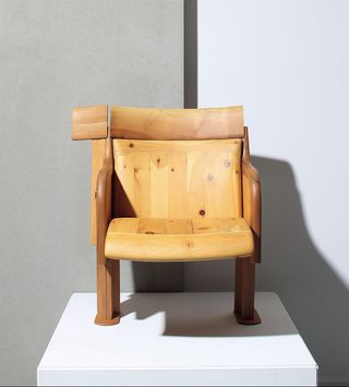 Image of a prototype for a brown wooden chair