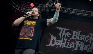 Trevor Strnad performs with The Black Dahlia Murder at the Heavy Montreal festival at Parc Jean-Drapeau on July 28, 2018 in Montreal, Canada