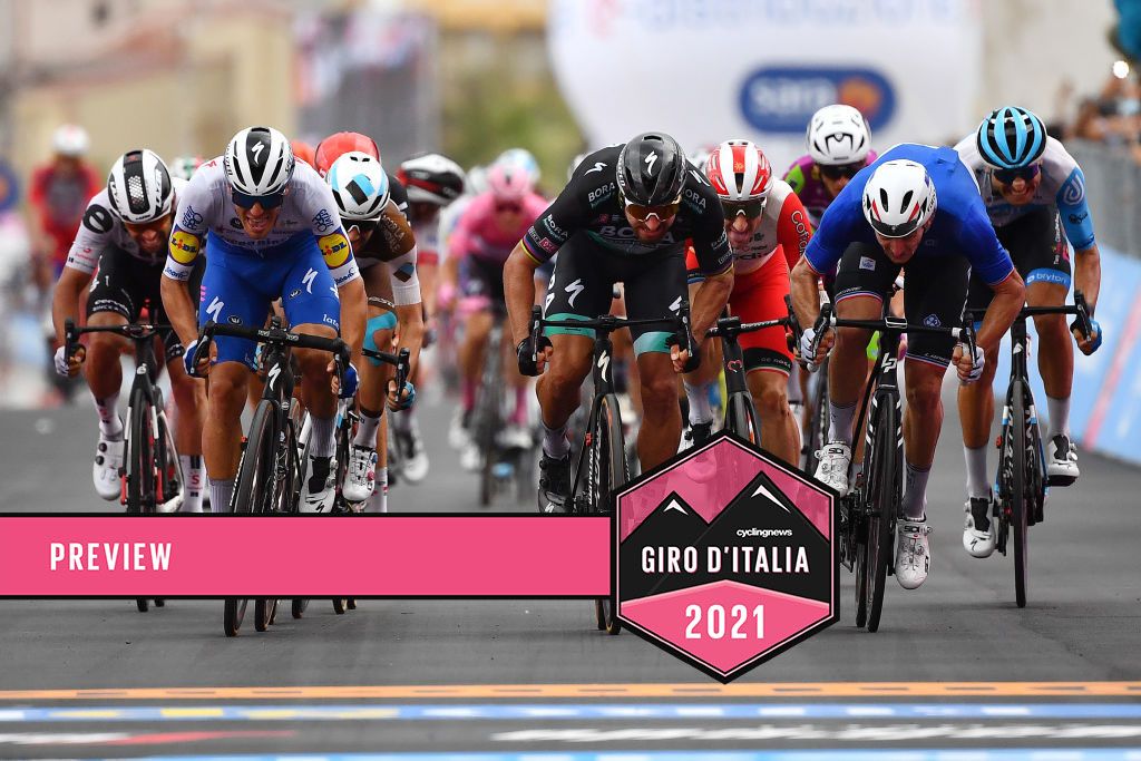 VILLAFRANCA TIRRENA, ITALY - OCTOBER 06: Arrival / Sprint / Michael Matthews of Australia and Team Sunweb / Davide Ballerini of Italy and Team Deceuninck - Quick-Step / Andrea Vendrame of Italy and Team Ag2R La Mondiale / Peter Sagan of Slovakia and Team Bora - Hansgrohe / Elia Viviani of Italy and Team Cofidis Solutions Credits / Arnaud Demare of France and Team Groupama - FDJ / Davide Cimolai of Italy and Team Israel Start-Up Nation / during the 103rd Giro d&#039;Italia 2020, Stage 4 a 140km stage from Catania to Villafranca Tirrena / @girodiitalia / #Giro / on October 06, 2020 in Villafranca Tirrena, Italy. (Photo by Stuart Franklin/Getty Images,)