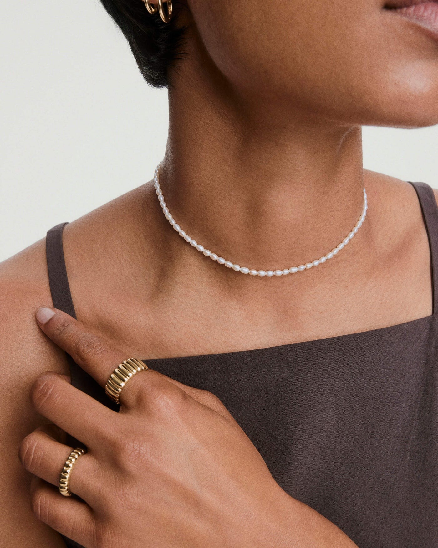 Mejuri 18k Gold Vermeil Tiny Pearl Necklace