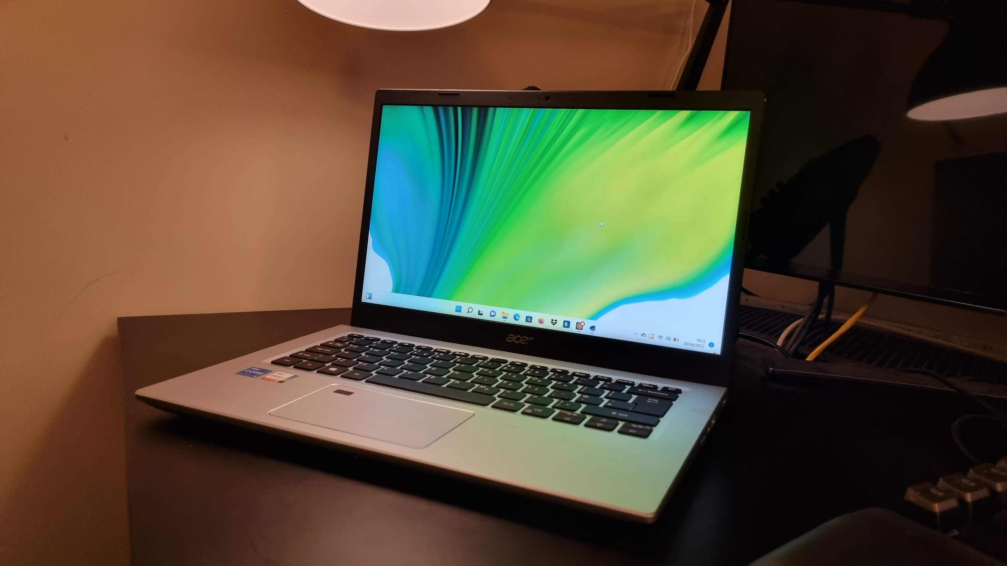 The Acer Aspire 5 laptop on a desk