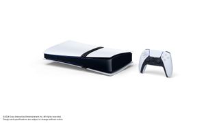 Photograph showing PS5 Pro in a horizontal position without an attached stand