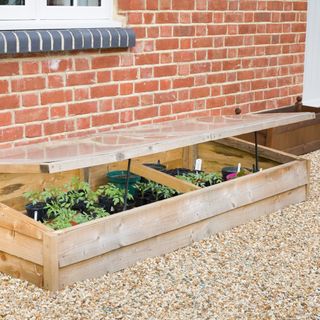 A front garden with a cold frame