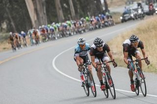 Sylvain Chavanel broke clear of the chasing pack with two Bontrager riders in an attempt to reach the front