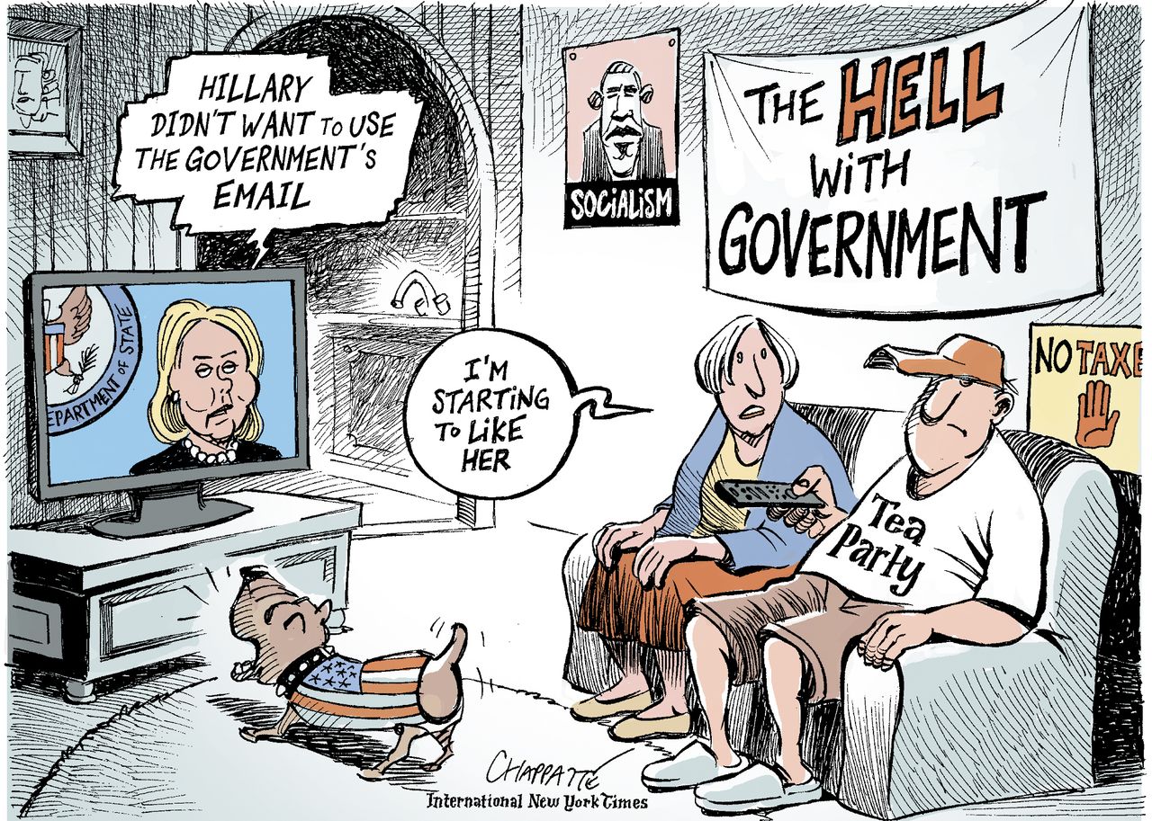 Political cartoon U.S. Hillary Clinton email