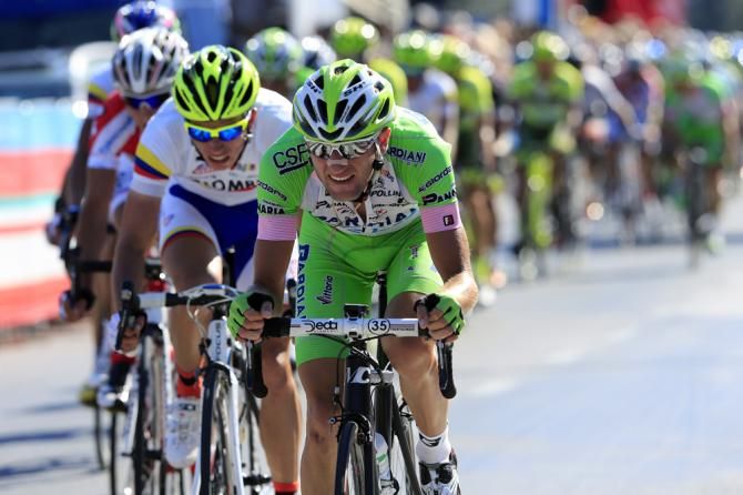 Bardiani - CSF lead the peloton