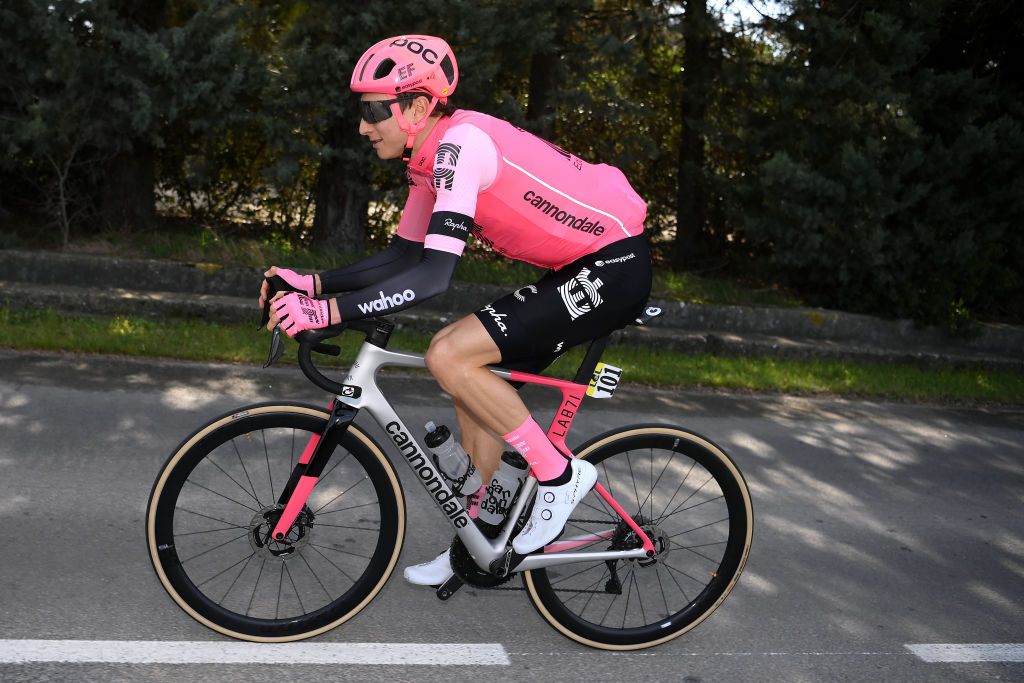 SAINTPAULTROISCHTEAUX FRANCE MARCH 09 Neilson Powless of The United States and Team EF Education EasyPost competes during the 81st Paris Nice 2023 Stage 5 a 2124km stage from SaintSymphoriensurCoise to SaintPaulTroisChteaux UCIWT ParisNice on March 09 2023 in SaintPaulTroisChteaux France Photo by Alex BroadwayGetty Images