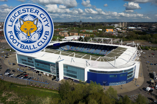 LEICESTER, ENGLAND - FEBRUARY 25: The official Leicester City badge ahead of the Premier League match between Leicester City and Arsenal FC at The King Power Stadium on February 25, 2023 in Leicester, United Kingdom. (Photo by Joe Prior/Visionhaus via Getty Images)