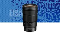 Nikon lens against graphic background. 