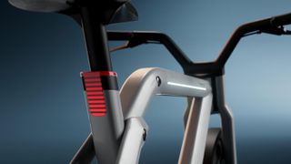 Detail of rear red light on an e-bike