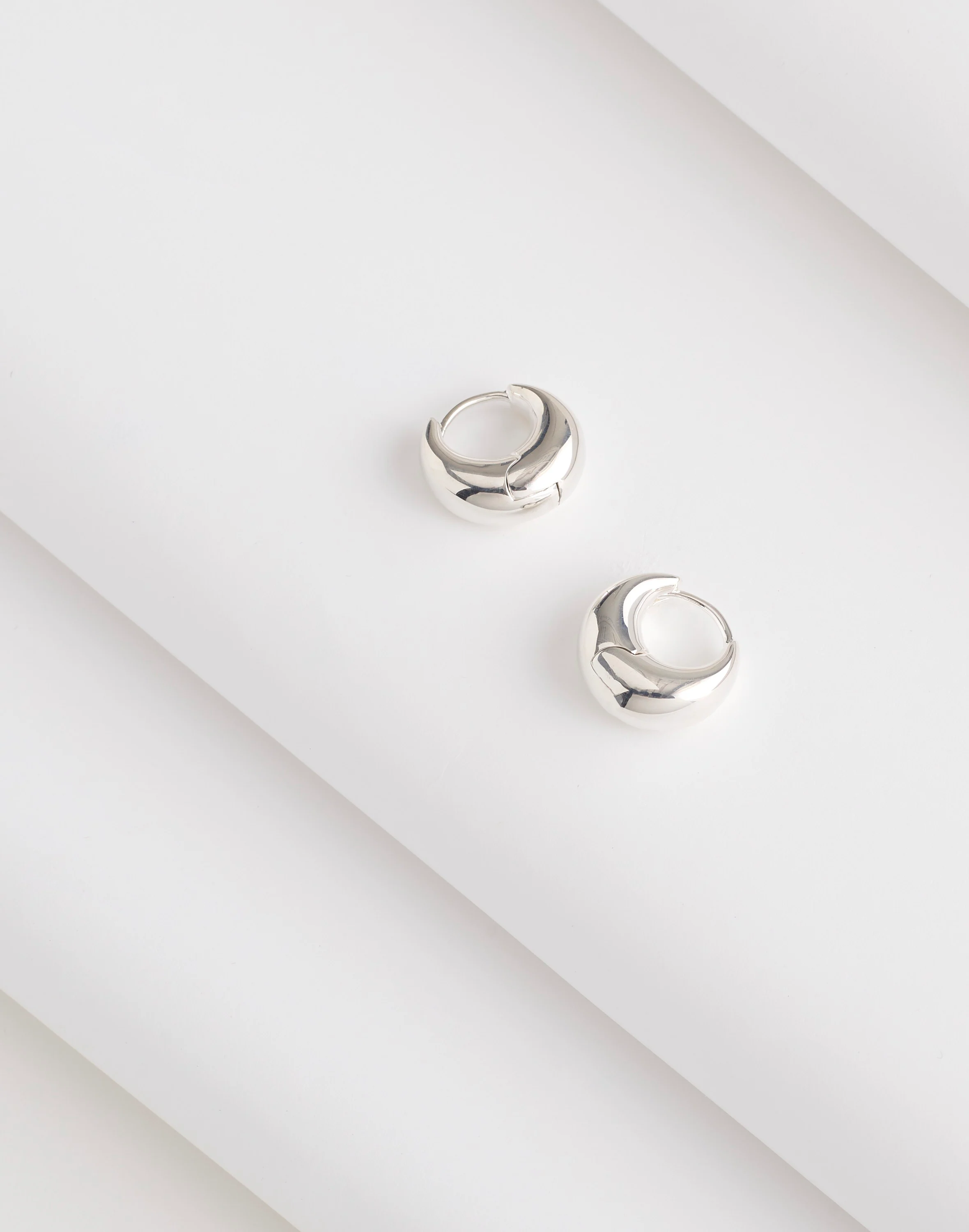 Demi-Fine Puffy Hoop Earrings