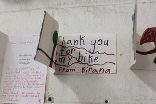 A thank you card from a young user