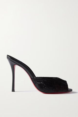 Christian Louboutin Me Dolly 100 velvet and leather mules
