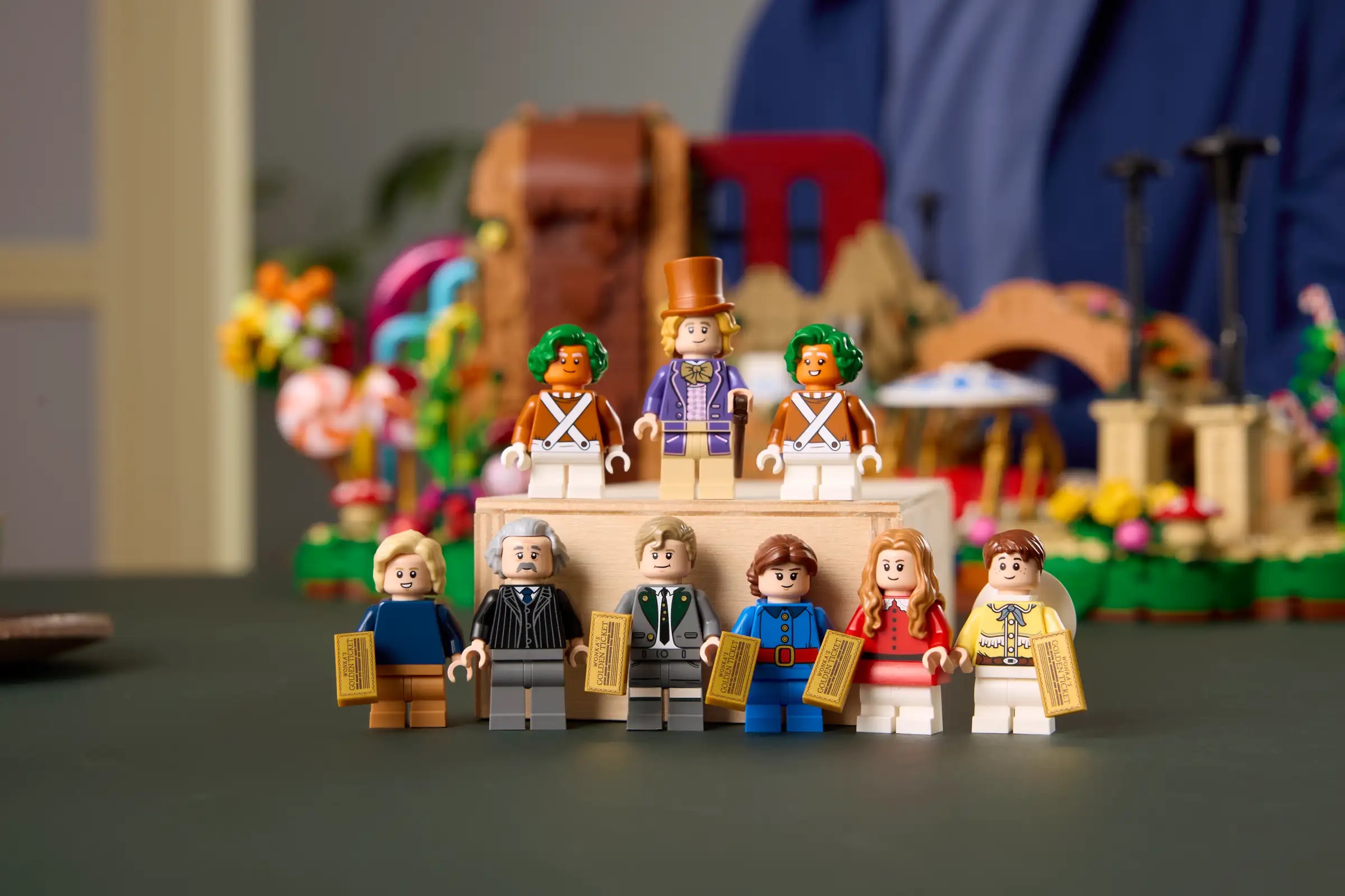 Willy Wonka and the Chocolate Factory LEGO set from multiple angles