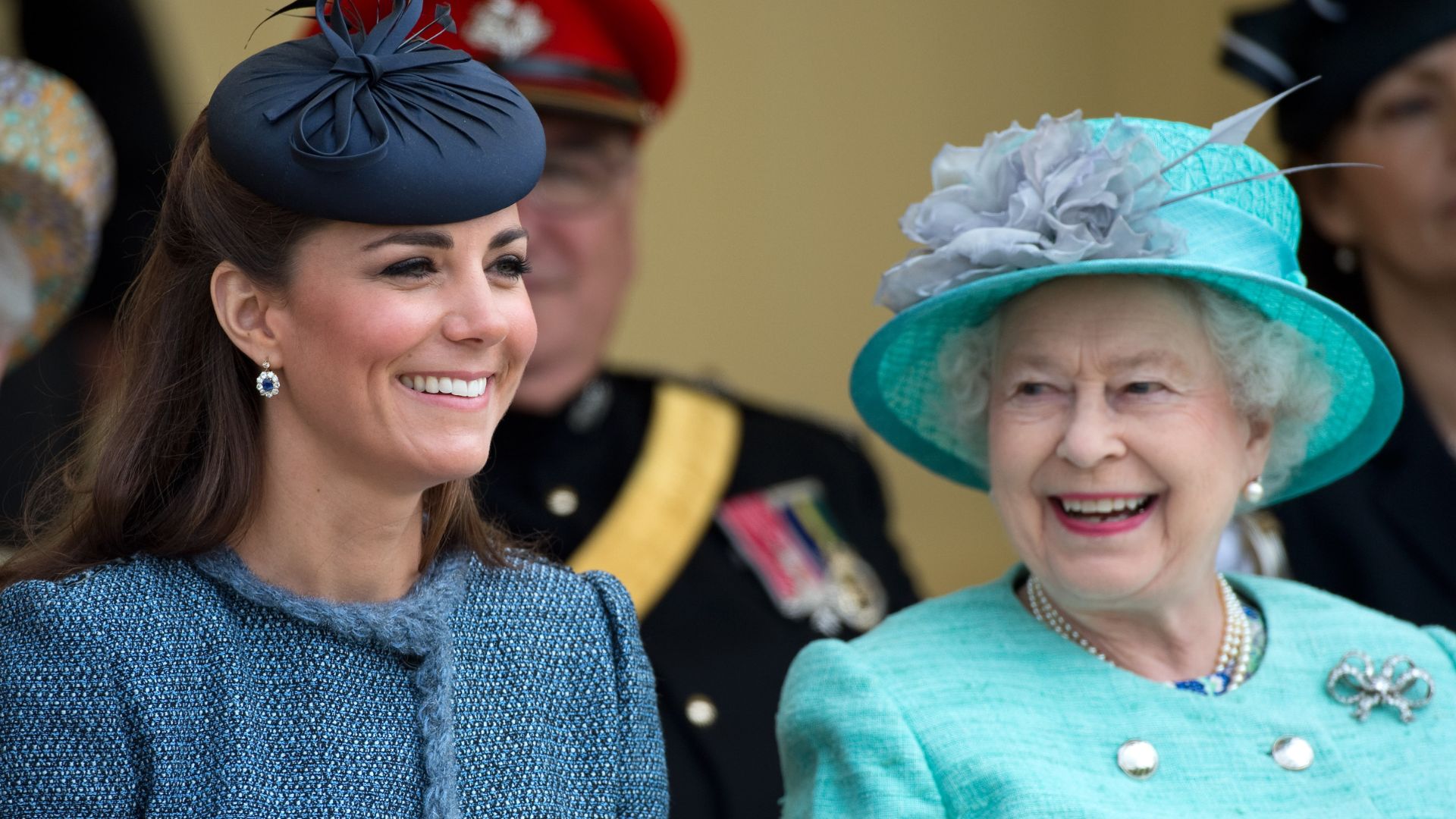 Kate Middleton and Queen Elizabeth II attend Vernon Park during a Diamond Jubilee visit to Nottingham on June 13, 2012