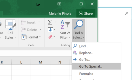 whereis fine and replace in excel for mac
