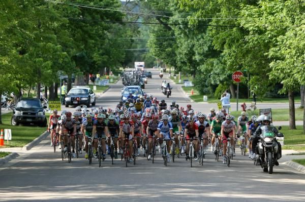 The men roll out of Cannon Falls.