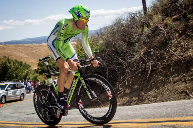 Ted King (Cannondale) out of the saddle on the way up