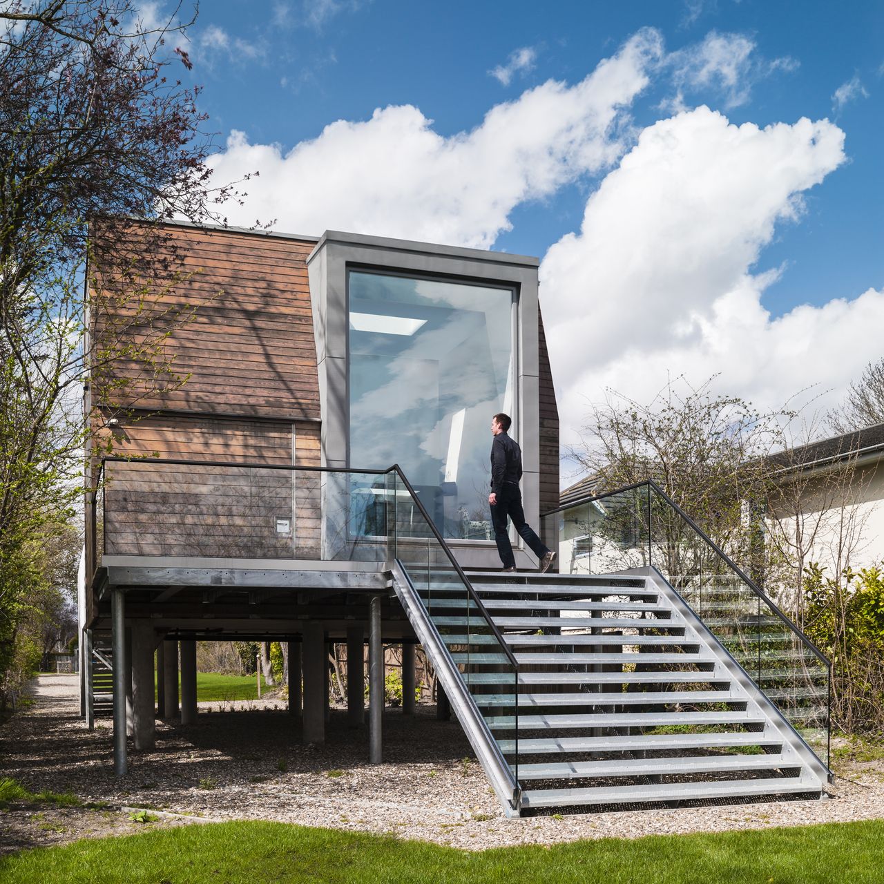 a raised self build on a flood plain
