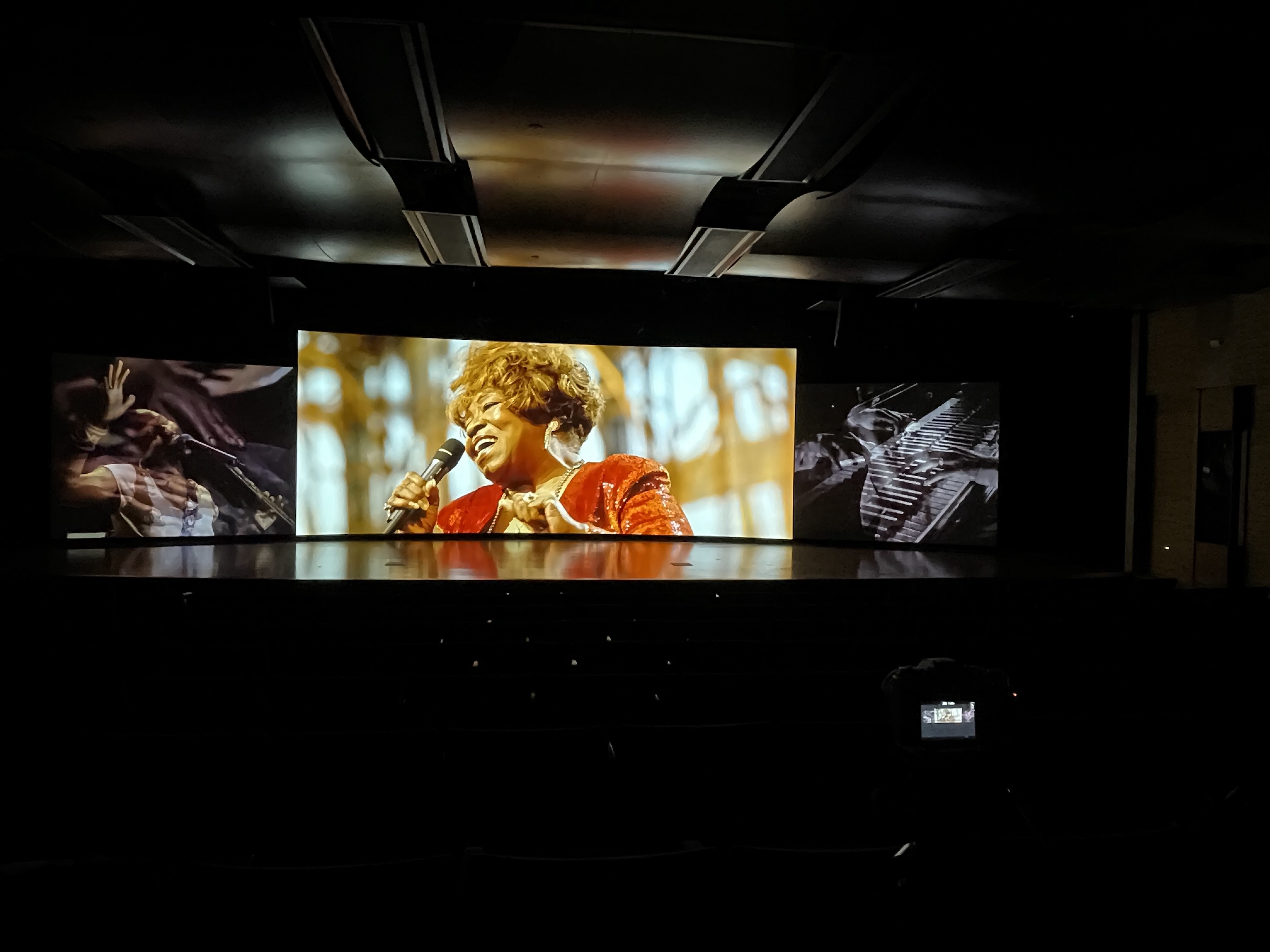 A video wall at the National Museum of African American Music.